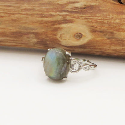 NYMA ~ Anello regolabile in Labradorite naturale