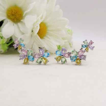 MILLIE ~ Orecchini flowers con cubic zirconia