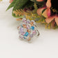 CAMELIA CRYSTAL RING - XL - Anello regolabile con fiore zirconato in Cubic Zirconia