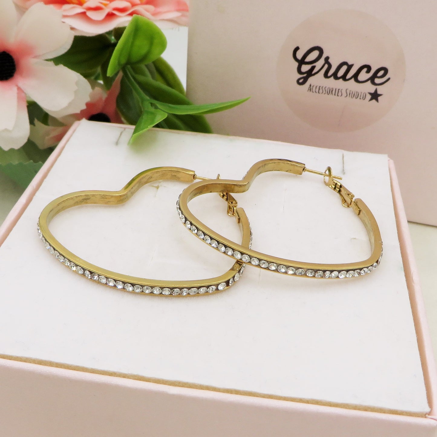 KOURTNEY HEART ~ ACCIAIO INOSSIDABILE - Orecchini a cerchio con Zirconi Cubici