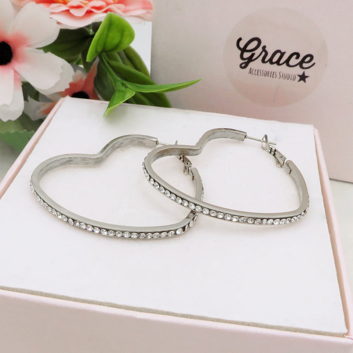 KOURTNEY HEART ~ ACCIAIO INOSSIDABILE - Orecchini a cerchio con Zirconi Cubici