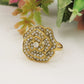 CAMELIA ~ ACCIAIO INOSSIDAILE~ Anello fiore zirconato in cubic zirconia