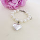 BIG LOVE Bracelet - Bracciale perle xl e cuore bombè ACCIAIO inossidabile