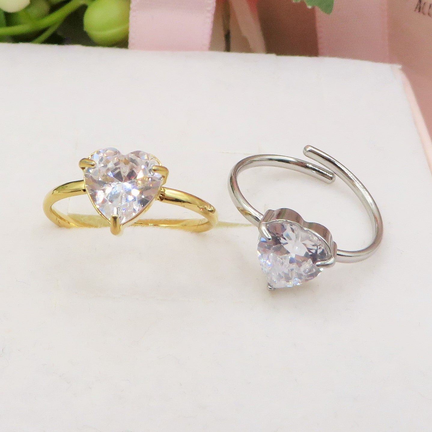 JOHANNA - ARGENTO 925 ~ Anello regolabile con cubic zirconia alta qualità AAA