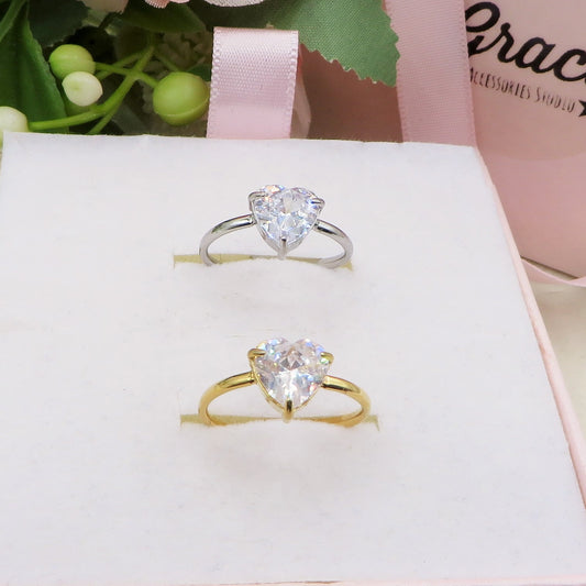 JOHANNA - ARGENTO 925 ~ Anello regolabile con cubic zirconia alta qualità AAA