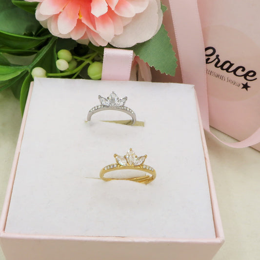 MARQUISE Anello regolabile in ACCIAIO inossidabile con cubic zirconia taglio marquise