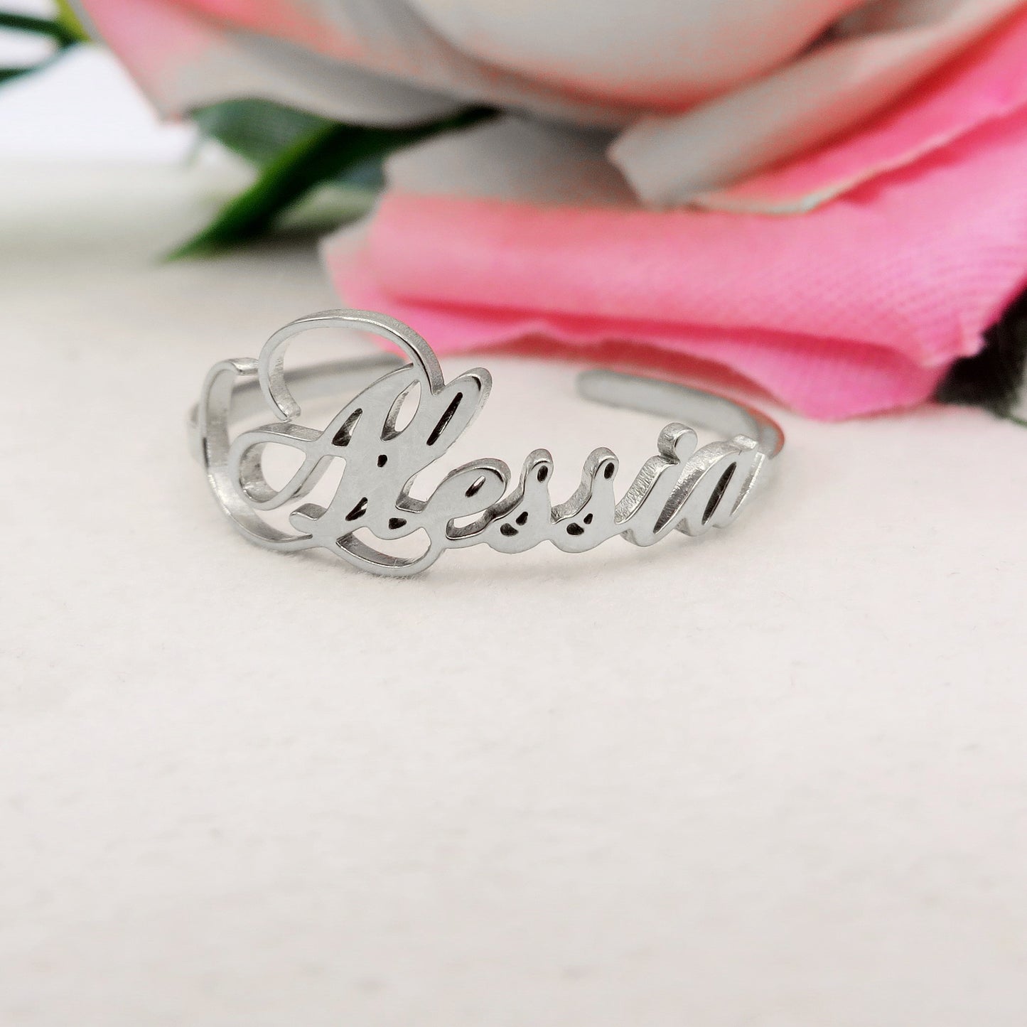 Anello Nome PERSONALIZZATO ❤️ ACCIAIO INOSSIDABILE regolabile