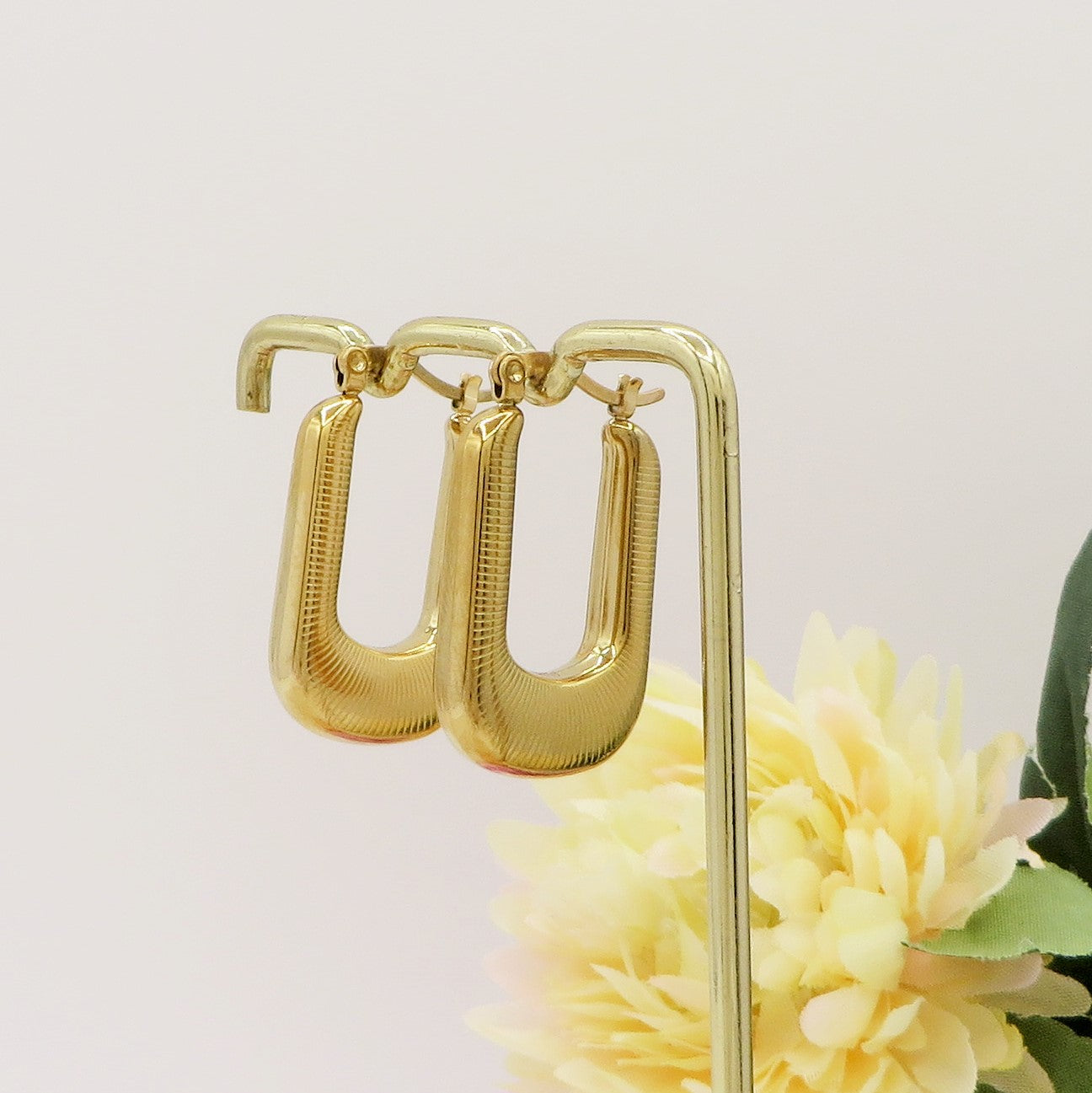 CASSANDRA square hoops ~ Orecchini a cerchio in ACCIAIO INOSSIDABILE tubogas
