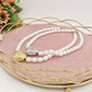 NANCY big heart - Collana perle con cuore in ACCIAIO INOSSIDABILE