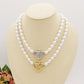 NANCY big heart - Collana perle con cuore in ACCIAIO INOSSIDABILE