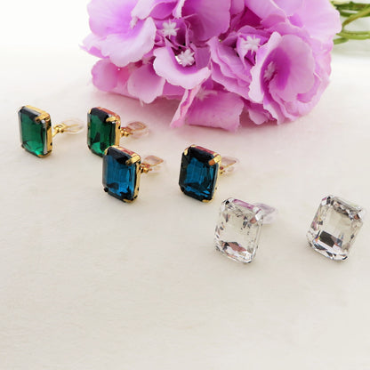 MARGOT STUDS A CLIP - ACCIAIO INOSSIDABILE  - Orecchini bottone con pietre sfaccettate - SENZA BUCO