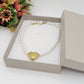 NANCY big heart - Collana perle con cuore in ACCIAIO INOSSIDABILE