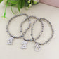 BEST FRIEND SET 3 BRACCIALI ~ ACCIAIO INOSSIDABILE-  Bracciali elastici con ciondolo cane, zampa e CUBIC ZIRCONIA