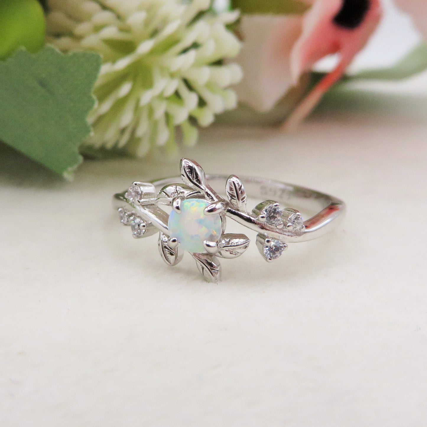 HALO - ARGENTO 925 ~ Anello con opalite