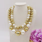 MAXI PEARLS BICOLOR -  Collana perle XL girocollo degrade'