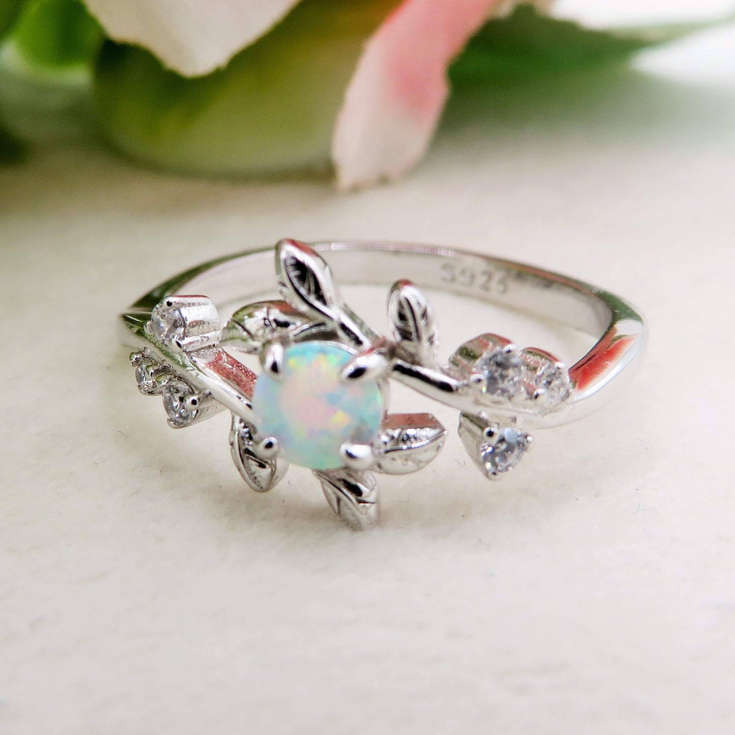 HALO - ARGENTO 925 ~ Anello con opalite