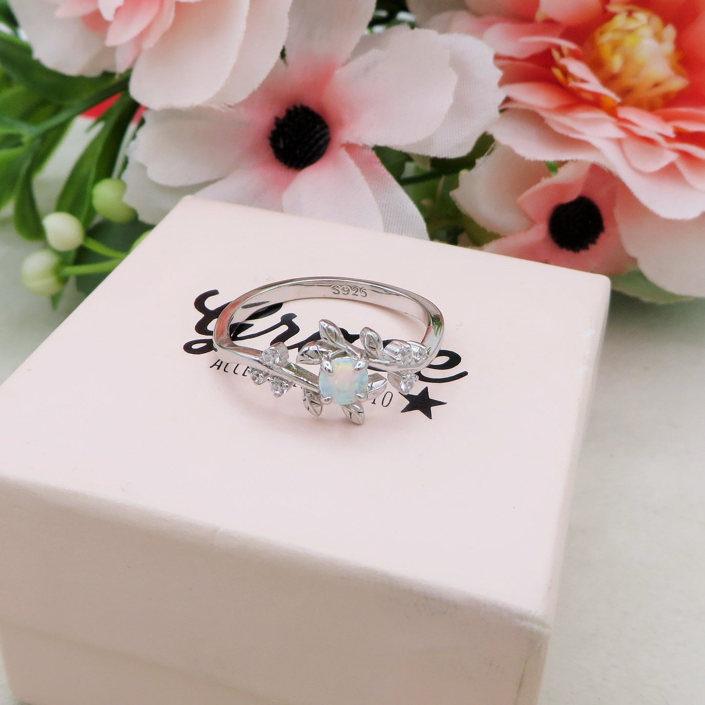 HALO - ARGENTO 925 ~ Anello con opalite