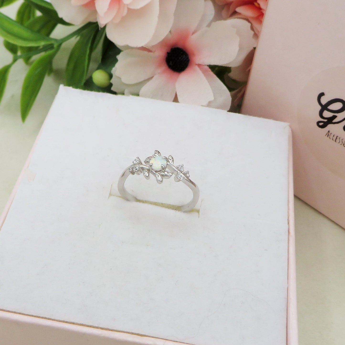 HALO - ARGENTO 925 ~ Anello con opalite