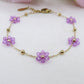 DAISY ~ ACCIAIO INOSSIDABILE ~ Bracciale con fiori e cristalli