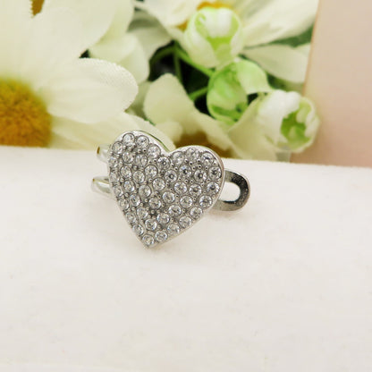 ADELE ~ Earcuff mono orecchino SENZA buco a CUORE con cubic zirconia RAINBOW