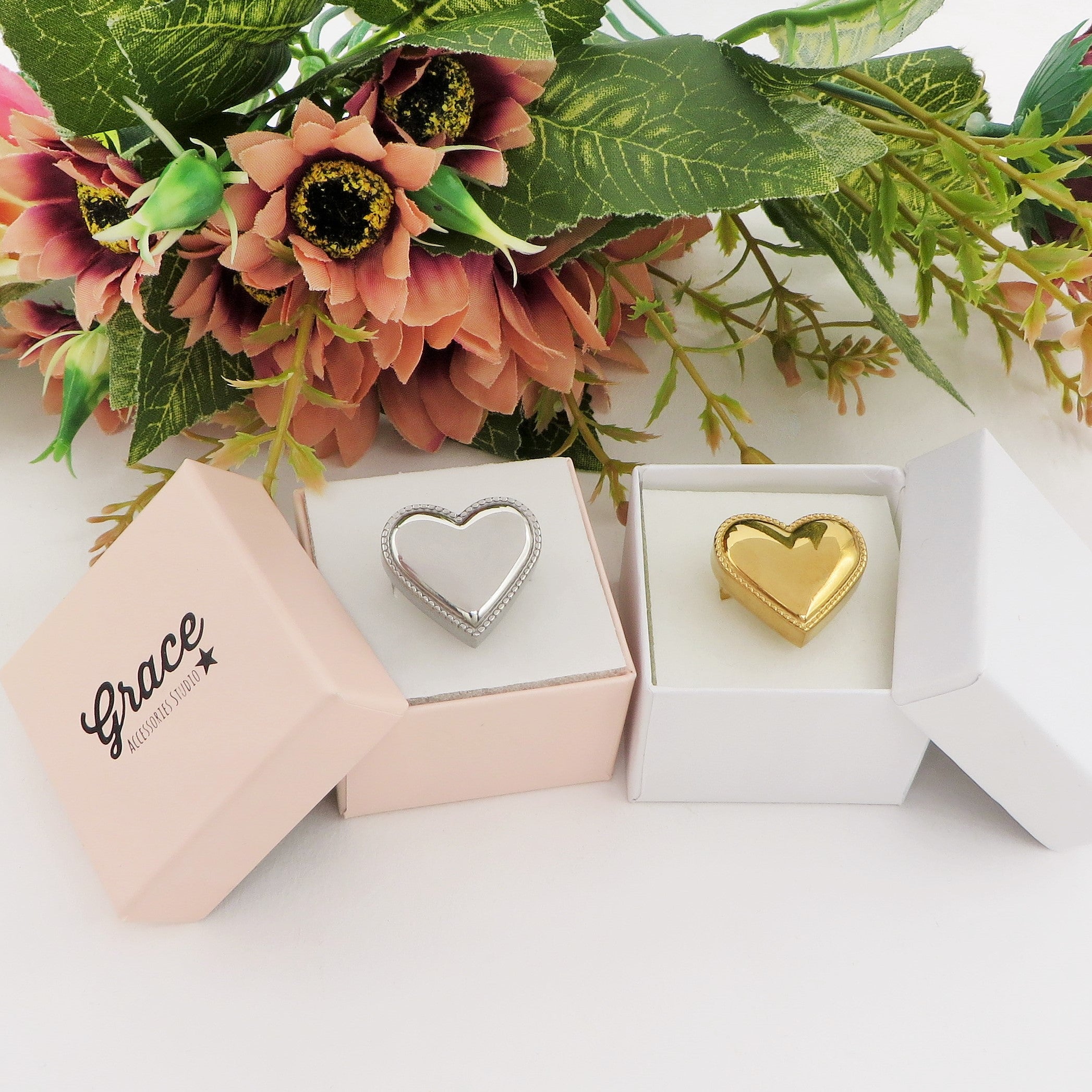 Anello Regolabile Con Cuore A Filo COLORE ARGENTO Bianco - Foto 10