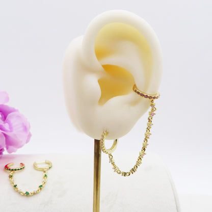 ANASTASIA LUXURY Earcuff ~ ARGENTO 925 - Earcuff + Hoop con cubic zirconia