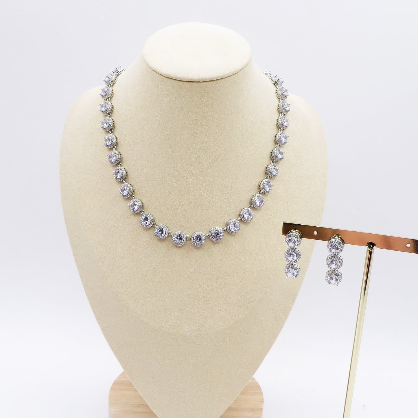 DELILAH Collier Tennis - Collana con Cubic Zirconia rotondi