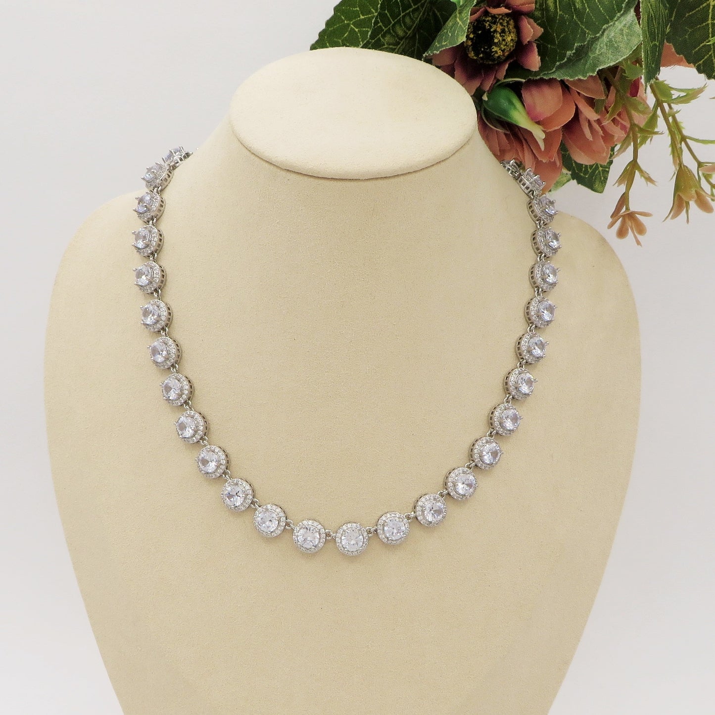DELILAH Collier Tennis - Collana con Cubic Zirconia rotondi