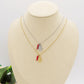 SACRED LUCKY ~ Collana charms cuore sacro e cornetto - ACCIAIO  inossidabile