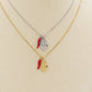 SACRED LUCKY ~ Collana charms cuore sacro e cornetto - ACCIAIO  inossidabile