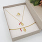 SACRED LUCKY ~ Collana charms cuore sacro e cornetto - ACCIAIO  inossidabile