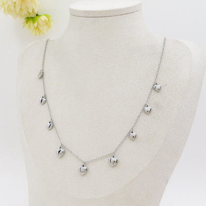 VIDA ~ Collana ACCIAIO INOSSIDABILE con cuoricini bombe'