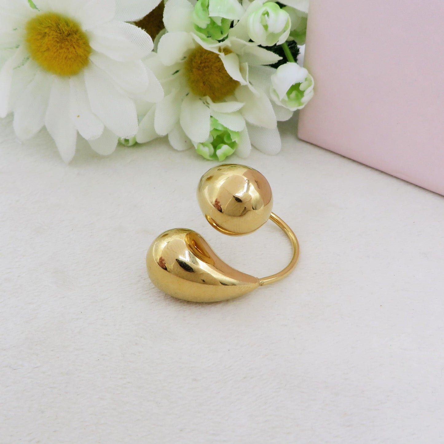 DROP ~ Anello regolabile in ACCIAIO INOSSIDABILE a goccia