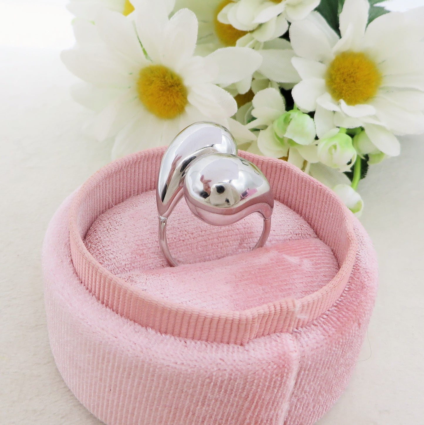 DROP ~ Anello regolabile in ACCIAIO INOSSIDABILE a goccia