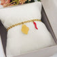 SACRED LUCKY ~ Bracciale ACCIAIO INOSSIDABILE con cuore sacro e cornetto