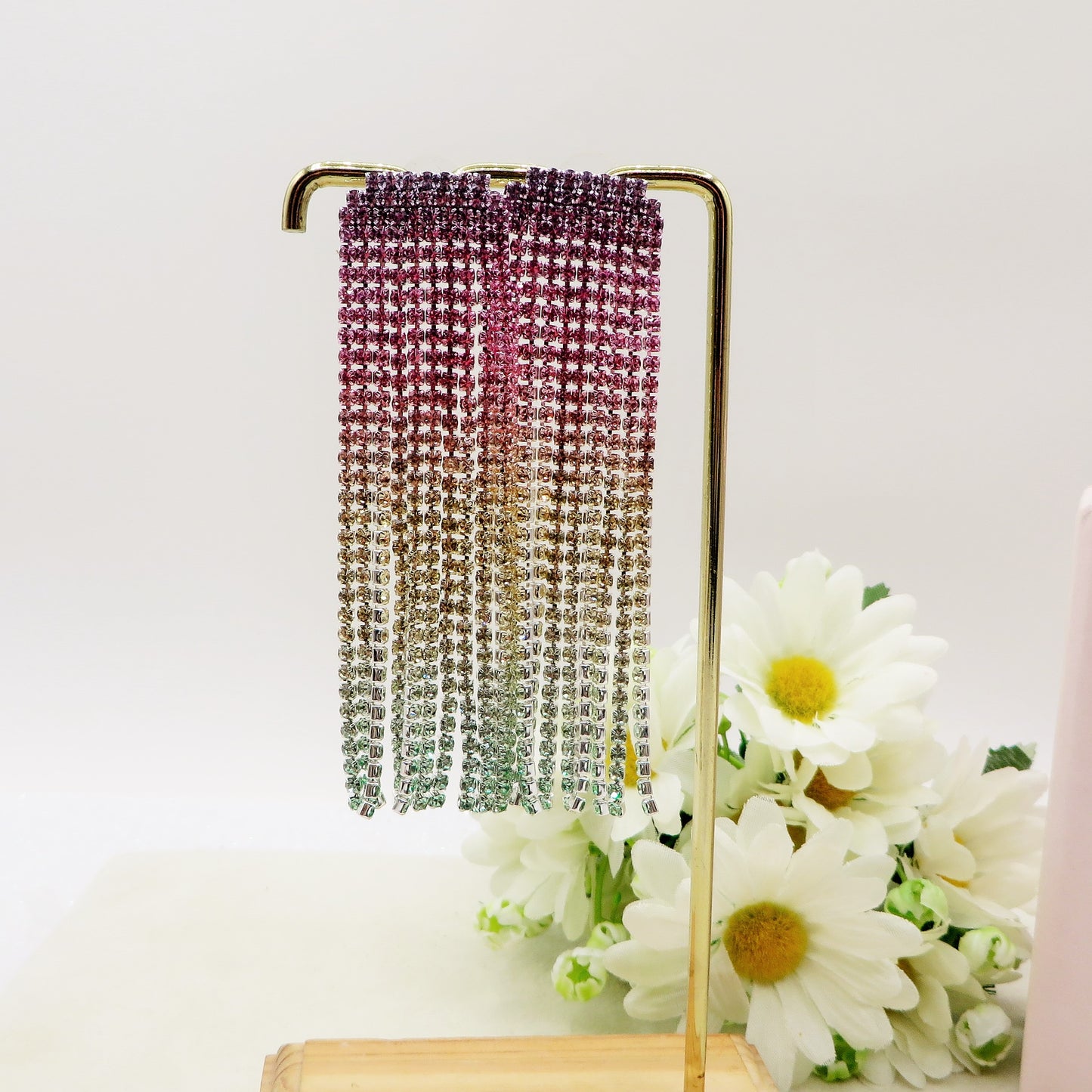 DESTINY spring rainbow ~ Orecchini a cascata in Cubic Zirconia