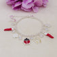 GOOD LUCK bagnato ARGENTO ~ Bracciale in ACCIAIO INOSSIDABILE con charms Portafortuna
