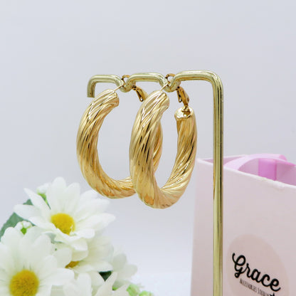 CONSTANCE - ACCIAIO INOSSIDABILE -  Orecchini chunky torchon a cerchio