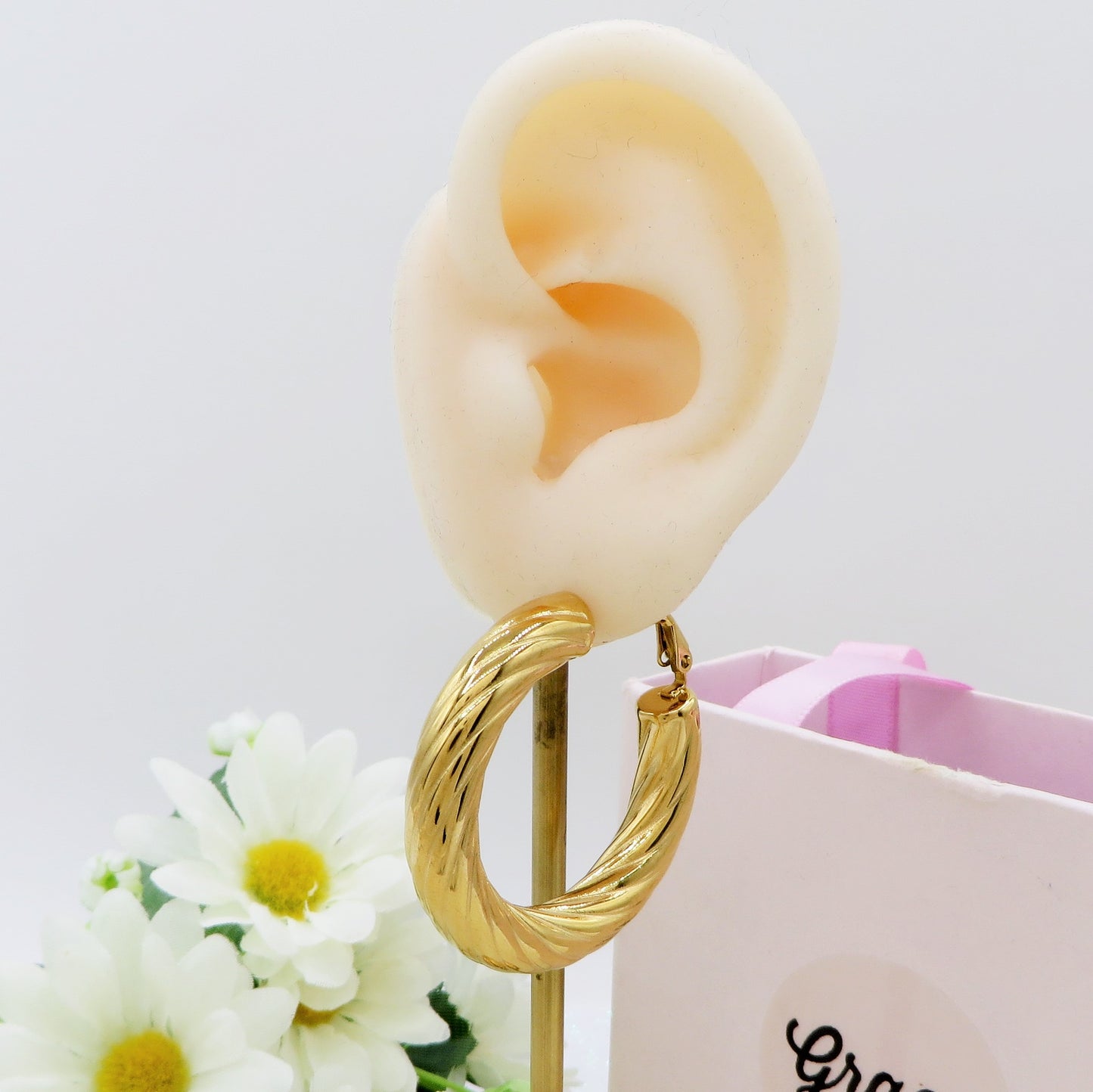 CONSTANCE - ACCIAIO INOSSIDABILE -  Orecchini chunky torchon a cerchio