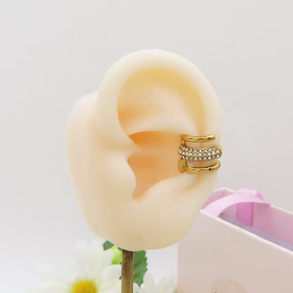 VENICE EARCUFF chiodo ~ ACCIAIO Inossidabile orecchino Senza buco in cubic zirconia