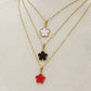 LILY  big Flower ~ ACCIAIO INOSSIDABILE Collana fiore pendente in madreperla