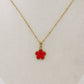 LILY  big Flower ~ ACCIAIO INOSSIDABILE Collana fiore pendente in madreperla