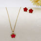 LILY  big Flower ~ ACCIAIO INOSSIDABILE Collana fiore pendente in madreperla