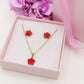 LILY  big Flower SET ~ ACCIAIO INOSSIDABILE Collana + ORECCHINI LOBO fiore in madreperla
