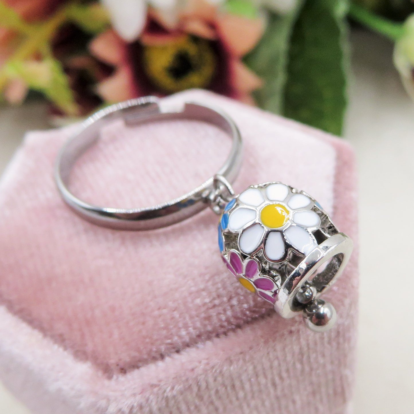 TINKERBELL SPRING ~  ACCIAIO INOSSIDABILE ~ Anello con campanella Smaltata