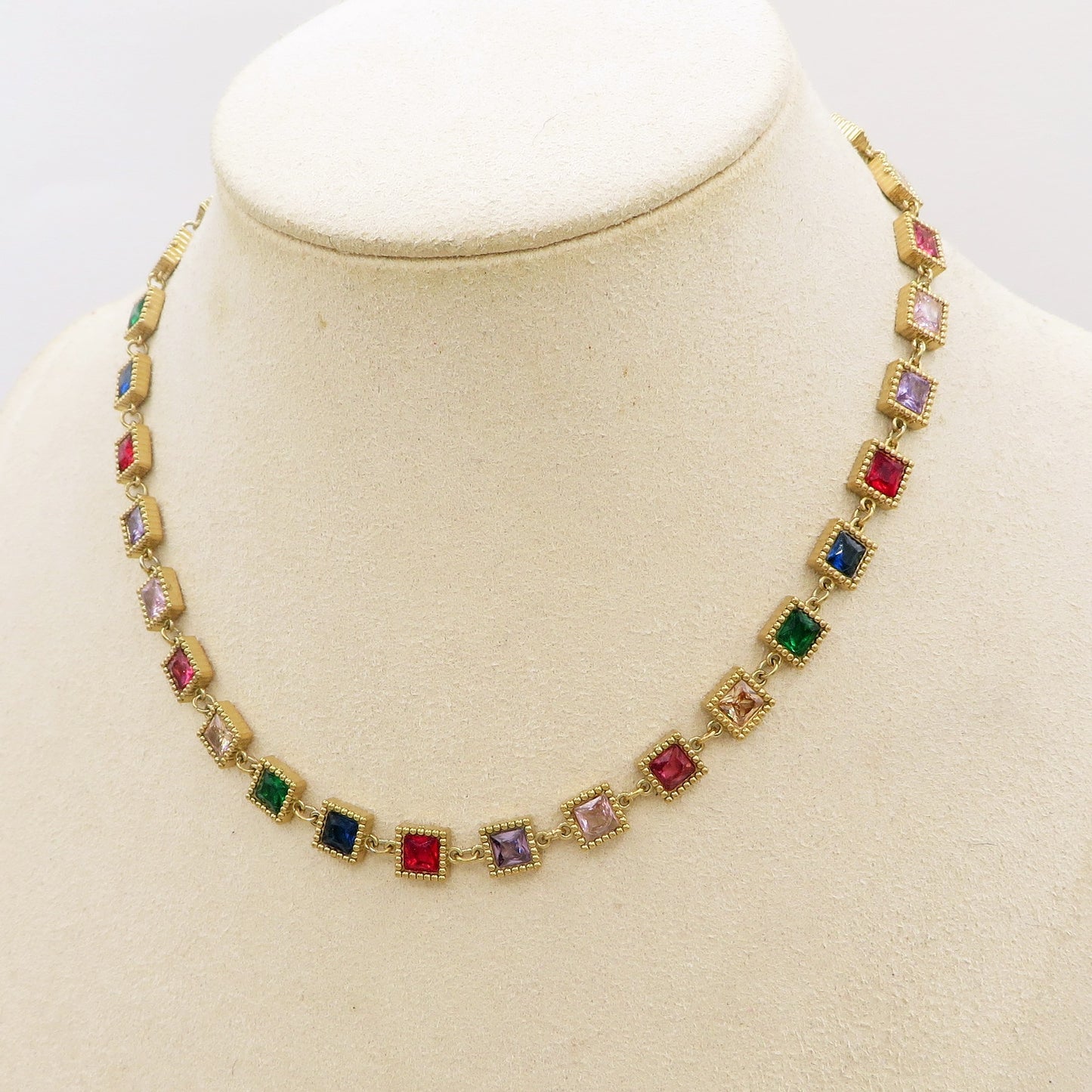 JOY ~ ACCIAIO INOSSIDABILE - Collana Tennis con Cubic Zirconia rettangolari