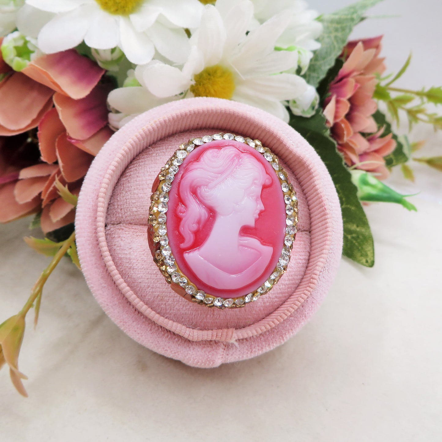 VERSAILLES - Anello con cammeo, pietre naturali e Cubic Zirconia