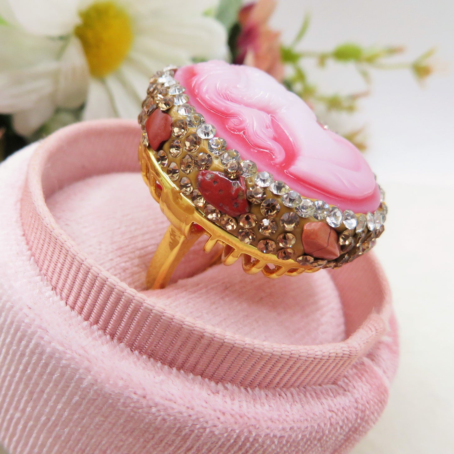 VERSAILLES - Anello con cammeo, pietre naturali e Cubic Zirconia