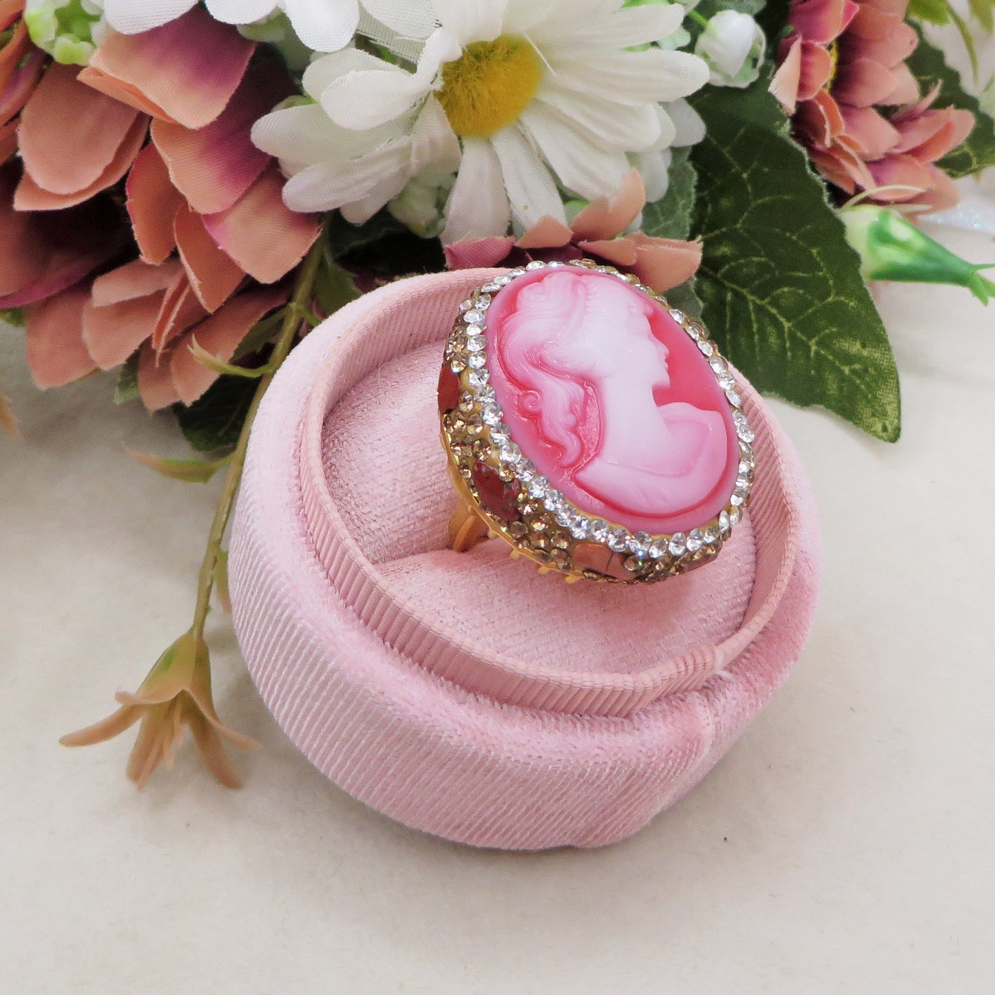 VERSAILLES - Anello con cammeo, pietre naturali e Cubic Zirconia