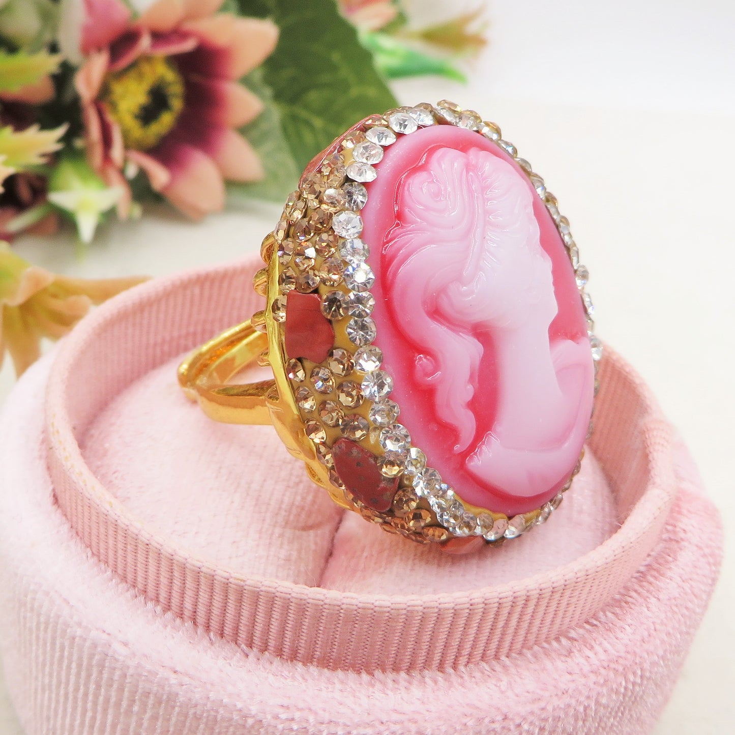 VERSAILLES - Anello con cammeo, pietre naturali e Cubic Zirconia